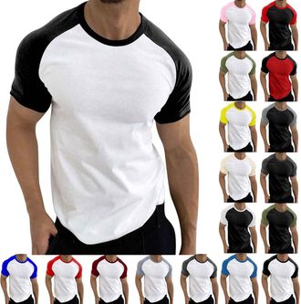 Generic Mens T-Shirts Raglan Short Sleeve Jersey Shirt Baseball Basic Tees Sportswear Casual Plain Active Shirts Classic Tops Franelas Blancas De Algodon para