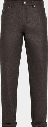 Brunello Cucinelli Men & apos;s Carded Flannel Five-Pocket Pants