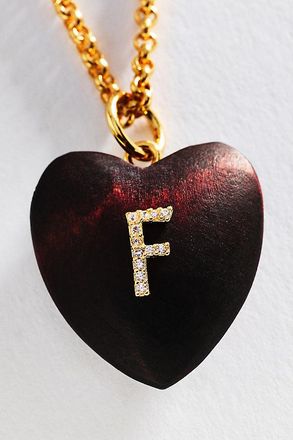 Timeless Pearly Wood Initial Pendant Necklace
