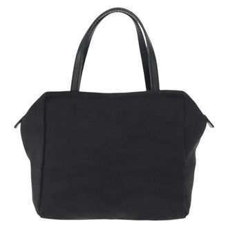 Fendi Vintage Handbag Canvas Black Canvas Handbag (Pre-Owned)