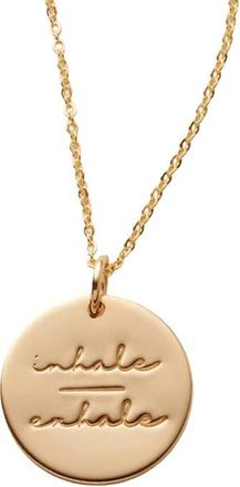 Made by Mary Pause Collection Disc Necklace in Gold Filled - Inhale-Exhale at Nordstrom