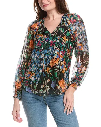 Hale Bob Carmen Silk-Blend Blouse