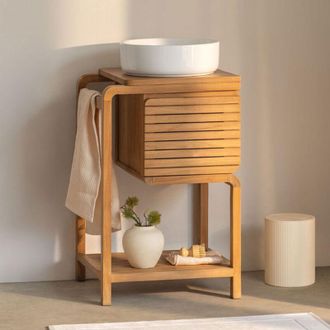 Sklum Conjunto De Mueble De Ba&ntilde;o En Madera De Teca Bradley Sklum