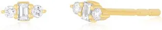 EF Collection Mia 14k Gold Diamond Stud Earrings in 14K Yellow Gold at Nordstrom