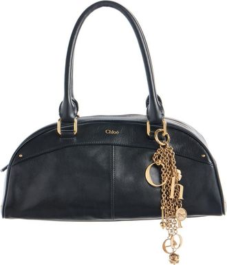 Chlo&eacute; Bowling Leather Handheld Bag in Black at Nordstrom