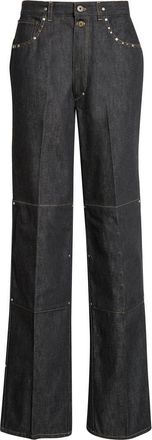 Christophe Lemaire Studded High Waist Straight Leg Jeans in Slate at Nordstrom, Size 6 Us
