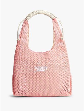 Tommy Hilfiger Womens Tommy Jeans Slouchy Crochet Shoulder Bag - Pink
