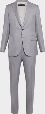 Brioni Mens Wool and Silk Modern Fit Two-Piece Suit
