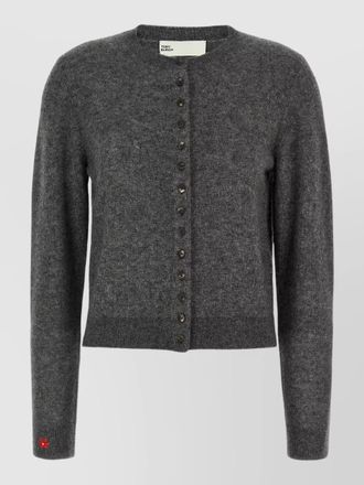 Tory Burch cardigan featuring embroidery and crew neckline