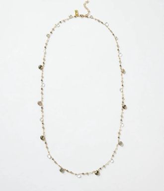 Native Gem Womens Long Beaded Gemstone Necklace In Metallic