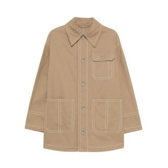 Ami Light Jackets, male, Beige, Size: XS Cotton Worker Jacket