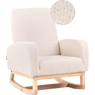 Beliani Beliani - Kids Size Rocking Chair Boucle Wooden Legs for Children Indoor Light Beige Norby