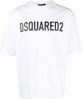 Dsquared2 Mens Dsquared2 Bold Logo White T-Shirt - Size: 38