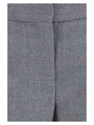 Alexander McQueen Merino Wool Cigarette Trousers - Gray