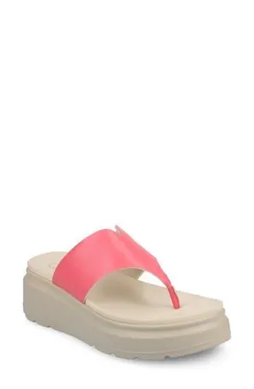 Journee Collection Carah Platform Wedge Sandal in Coral at Nordstrom Rack, Size 8.5