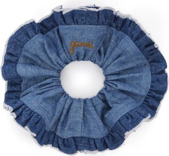 Ganni Lightweight Denim Scrunchie in Tint Wash at Nordstrom