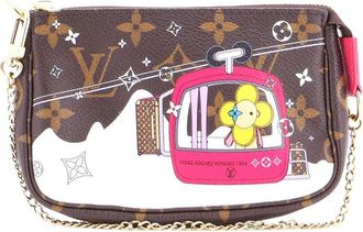 Louis Vuitton Pochette Accessoires Limited Edition Vivienne Xmas Monogram Canvas Mini (Authentic Pre-Loved)