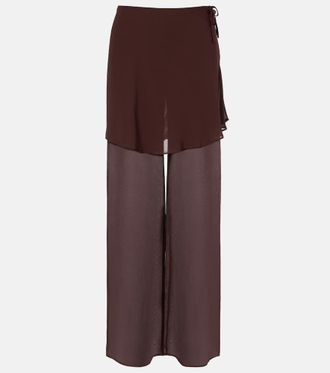 CHRISTOPHER ESBER Sheer silk wide-leg pants