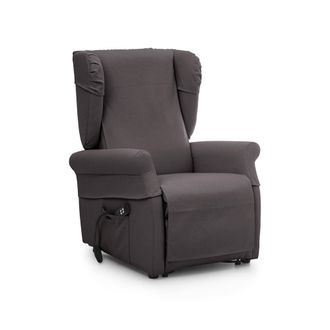 Dmora Sill&oacute;n Treia, Fundas Desmontables, Reclinable Made In Italy, Brazos, 75x84x107h Cm Negro Antracita