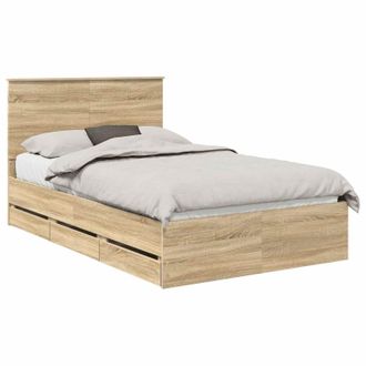 vidaXL Estructura De Cama Roble Sonoma 120 X 200 Cm Madera Ingenieril Vidaxl