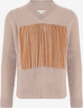 Maison Margiela mohair trui met fluwelen applicatie