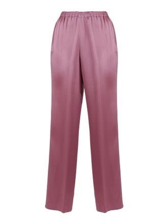 Antonelli Wide Leg Silky Texture Straight-Leg Pants