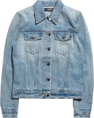 Amiri Denim Jack Vrouwen Knoopsluiting Zakken - Dames - Spijkerjassen - Blauw - L - Denim - Jassen