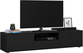 Dmora Mobile porta tv Harmonie, Credenza da soggiorno, Armadio basso per tv, Base parete attrezzata, 177x40 h38 cm, Nero - Dmora