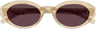 Saint Laurent Eyewear Zonnebril met rond montuur - Beige
