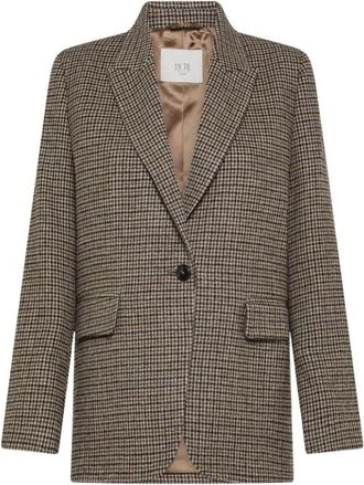 Seventy Giacca monopetto in pied de poule - Dames - Blazers - Bruin - M - Wol - Jassen