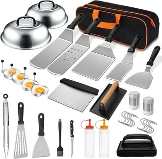 OEM Kit De Accesorios Para Plancha De 35 Piezas, Juego De Accesorios Para Plancha Plana Para Blackstone Y Camp Chef, Juego De Esp&aacute;tulas Para Barbacoa Con 