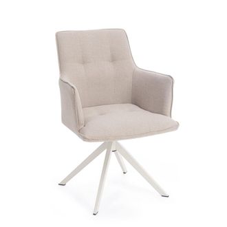 Konte Design Juego de 2 sillas giratorias en color blanco y beige