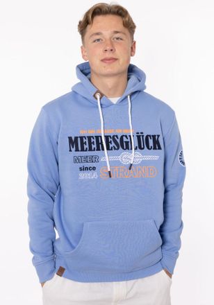 Zwillingsherz Hoodie ZWILLINGSHERZ Meeresgl&uuml;ck, Herren, Gr. M, blau (mittelblau), Sweatware, Obermaterial: 50% Baumwolle, 50% Polyester, unifarben, comfort fit h&uuml;ft