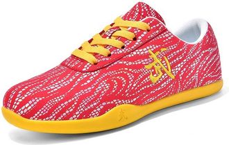 Generic Martial Arts Shoes,Taekwondo Taichi Kung Fu Trainers Adult Child Non-Slip Breathable Gym Outdoor Sports(Red,10.5 UK Child)