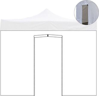 Evergreen Cubierta Lateral Para Cenador Con Puerta Blanco Impermeable Para Cenador Con Cierre 450x200 Cm