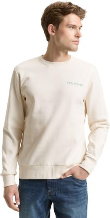 Tom Tailor Sweatshirt TOM TAILOR, Herren, Gr. XXL, gardenia wei&szlig;, Sweatware, Obermaterial: 70% Baumwolle, 30% Polyester, unifarben, regular fit normal, Rundhals,