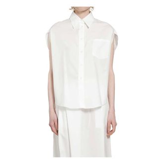 Marni Shirts, female, White, Size: 2XS Cotton Pocket Shirt