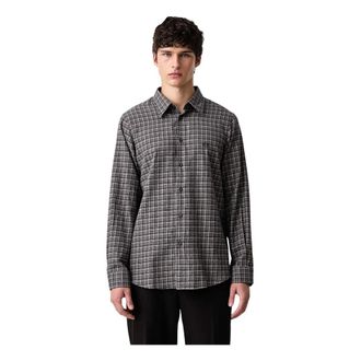 A|X Armani Exchange Camisa de franela a cuadros - Shirts - Hombre - Gris - 2XL