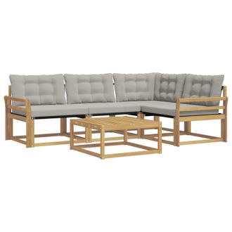 vidaXL Conjunto De Sof&aacute;s De Exterior 5 Pcs Blanco Y Gris Claro Vidaxl