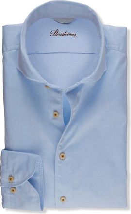 Stenstr&ouml;ms Klassiek Twill Overhemd - Heren - Zakelijke Overhemden - Blauw - 2XL - Katoen - Overhemden