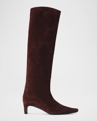 Staud Wally Suede Knee-High Boots