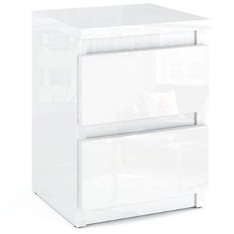 OEM Mesita De Noche Blanca Del Lustre 30 Cm Muebles De La Mesita De Noche De 2 Cajones Para El Dormitorio