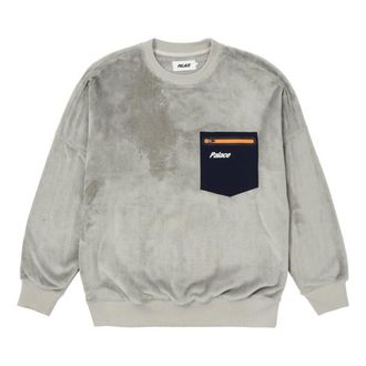 Palace FW21 ULTIMO Fleece Pocket Drop Shoulder Crew Sweater Grey P21CS123