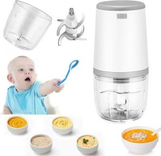 Gabrielle Mini Licuadoras Para Beb&eacute;s, Mini Procesador De Alimentos, Licuadora Para Beb&eacute;s De 600 Ml, Mini Picadora El&eacute;ctrica, Mini Procesador De Alimentos Con Ca