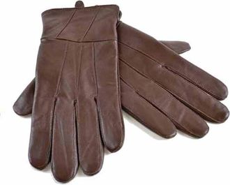 Tom Franks laylawson Ladies Womens Genuine Soft Winter Driving Leather Gloves with Fleece Lining and Bow[M/L][Brown]