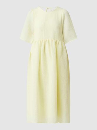 Modstr&ouml;m Midikleid mit kurzen &Auml;rmeln Modell Payton in Hellgelb, Gr&ouml;&szlig;e S