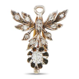 Luxury Bazaar Antique 18K Rose Gold and Silver 0.40ct Diamond French Pendant MF02-091426