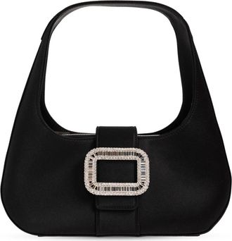 Roger Vivier Pilgrim Satijnen Schoudertas - Dames - Handtassen - Zwart - ONE Size - Satijn - Tassen
