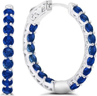 MAX + STONE Sterling Silver Inside Out Gemstone Vault Lock Earring