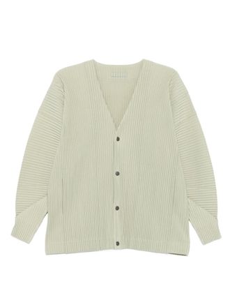 Homme Plissé Issey Miyake plissé buttoned cardigan - men - Polyester - 3 - Green